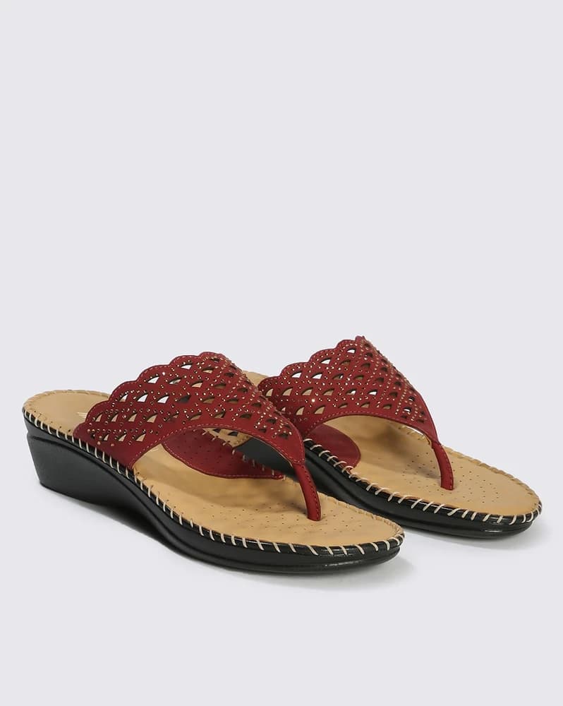 Women Laser-Cut Strap Wedges