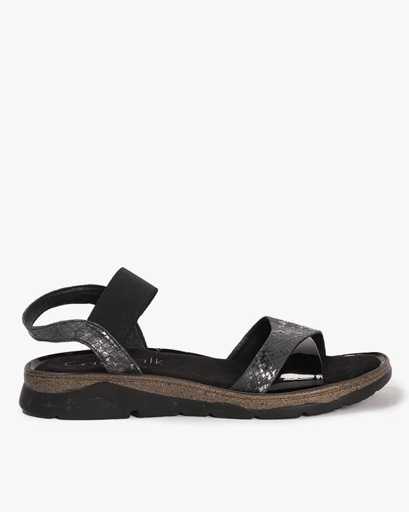 Women Reptilian Pattern Slingback Platforms