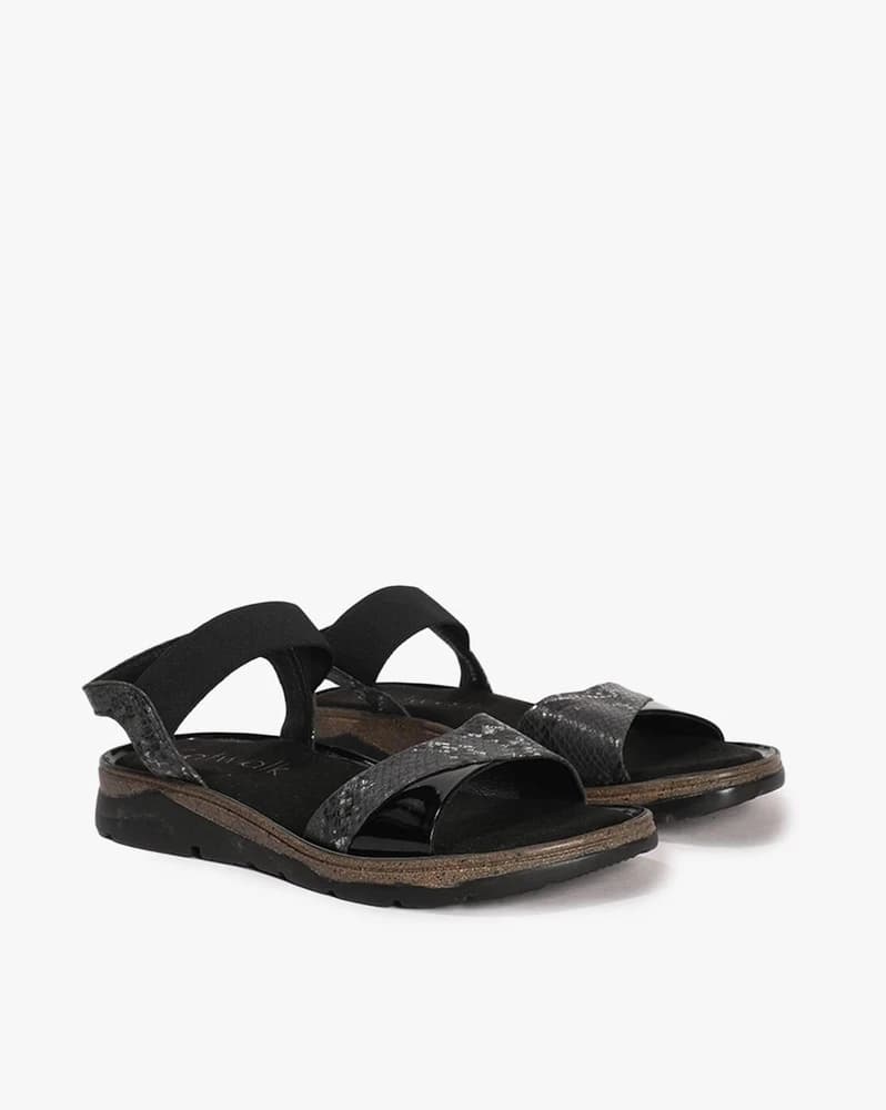 Women Reptilian Pattern Slingback Platforms
