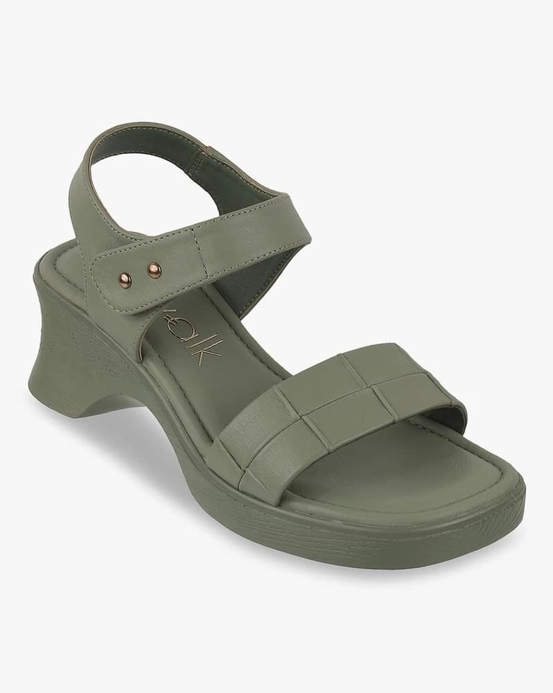 Women Round-Toe Chunky-Heeled Sandals
