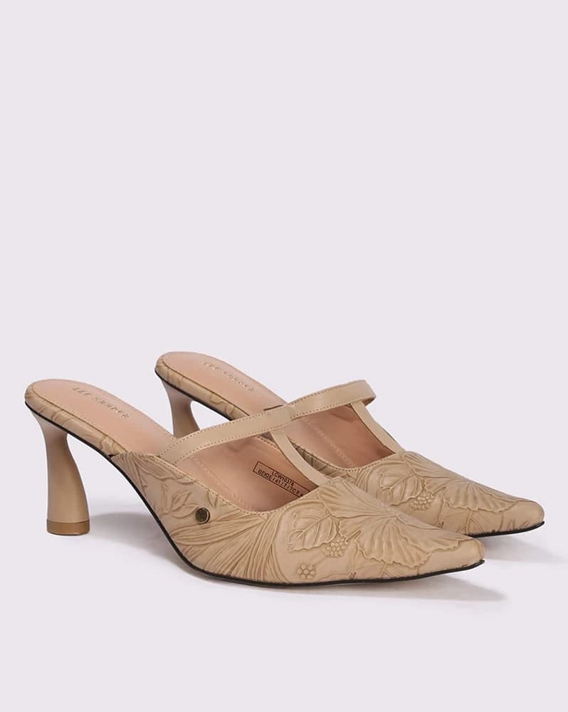 Women Floral Print Kitten-Heeled Sandals