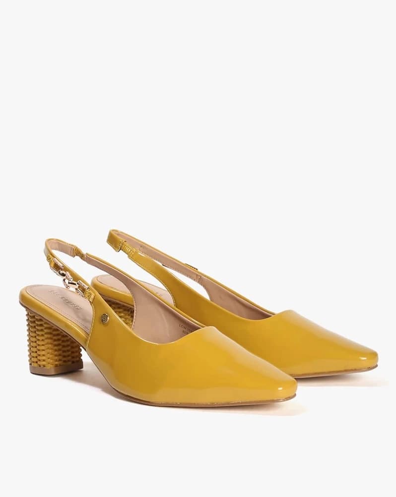 Women Sling-Back Cylindrical Block Heels