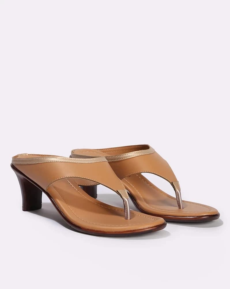 Women Thong-Strap Kitten Heeled Sandals