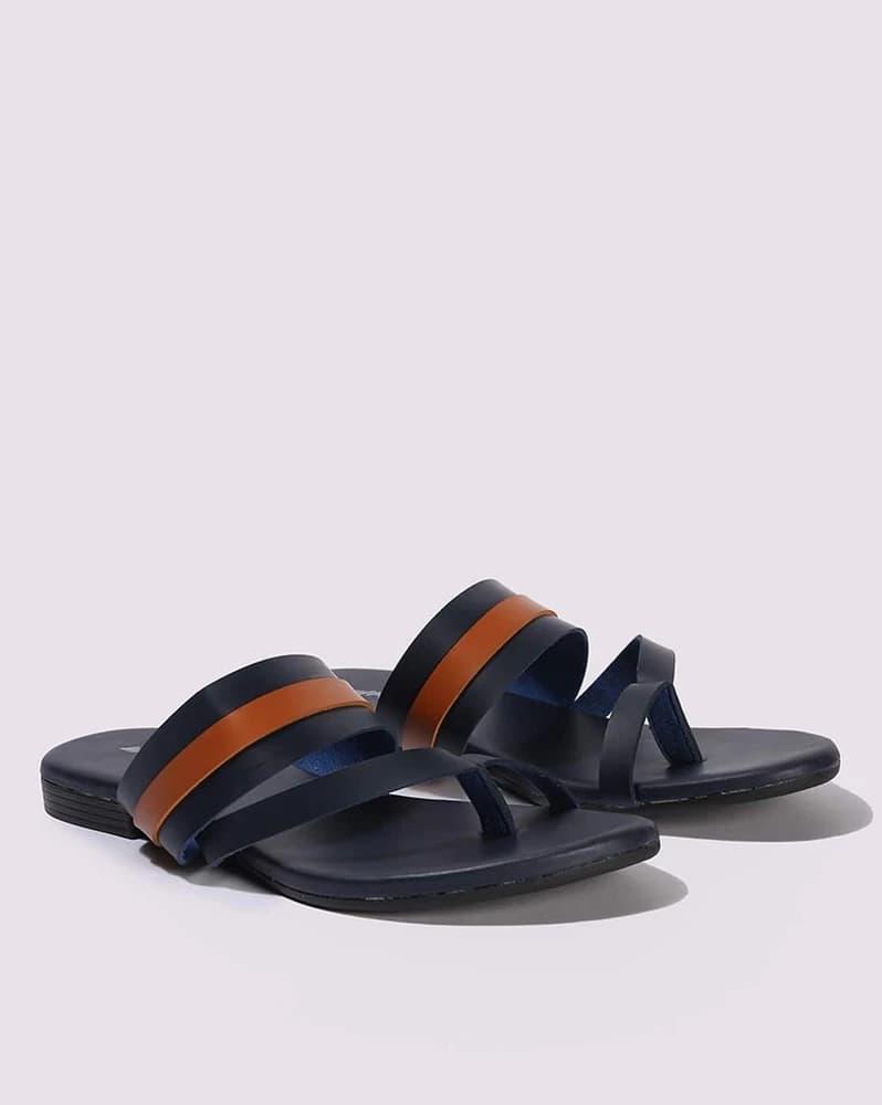 Women Colourblock Toe-Ring Slip-On Sandals