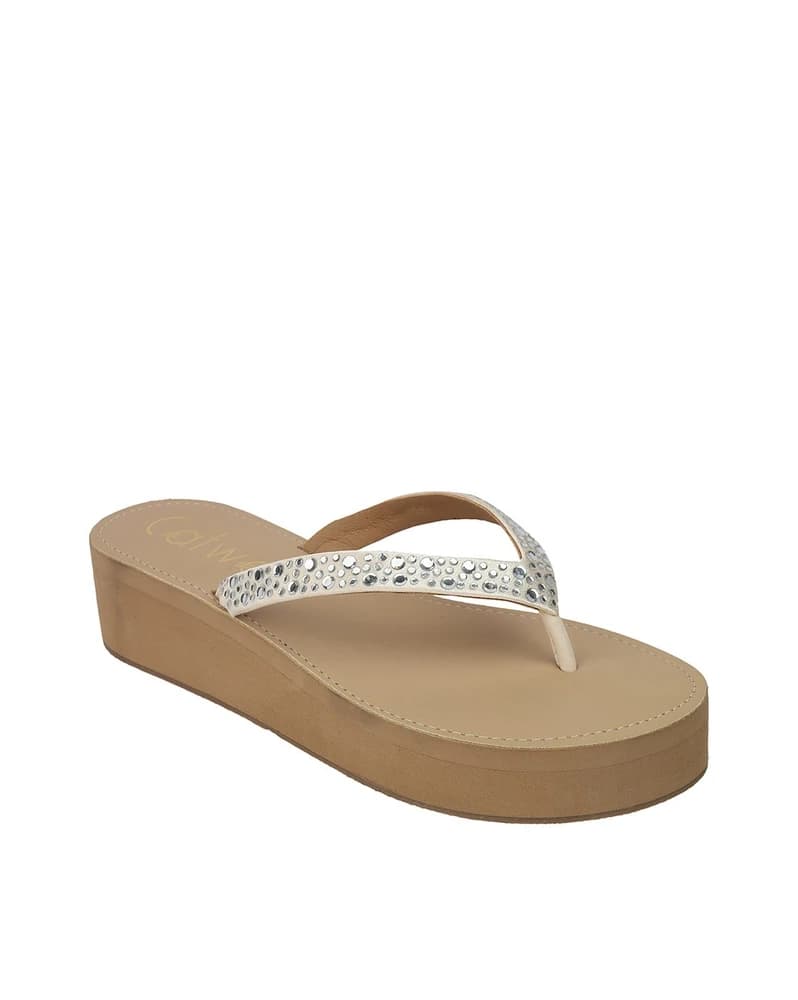 Women Embellished Thong-Strap Platform Sandals