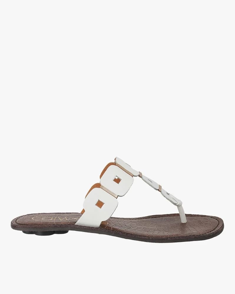 Women Croc-Embossed T-Strap Flat Sandals