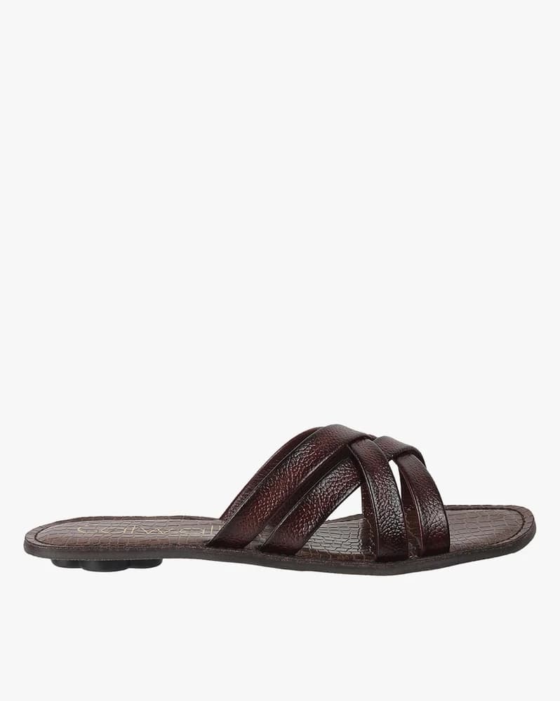 Women Croc-Embossed Slip-On Sandals