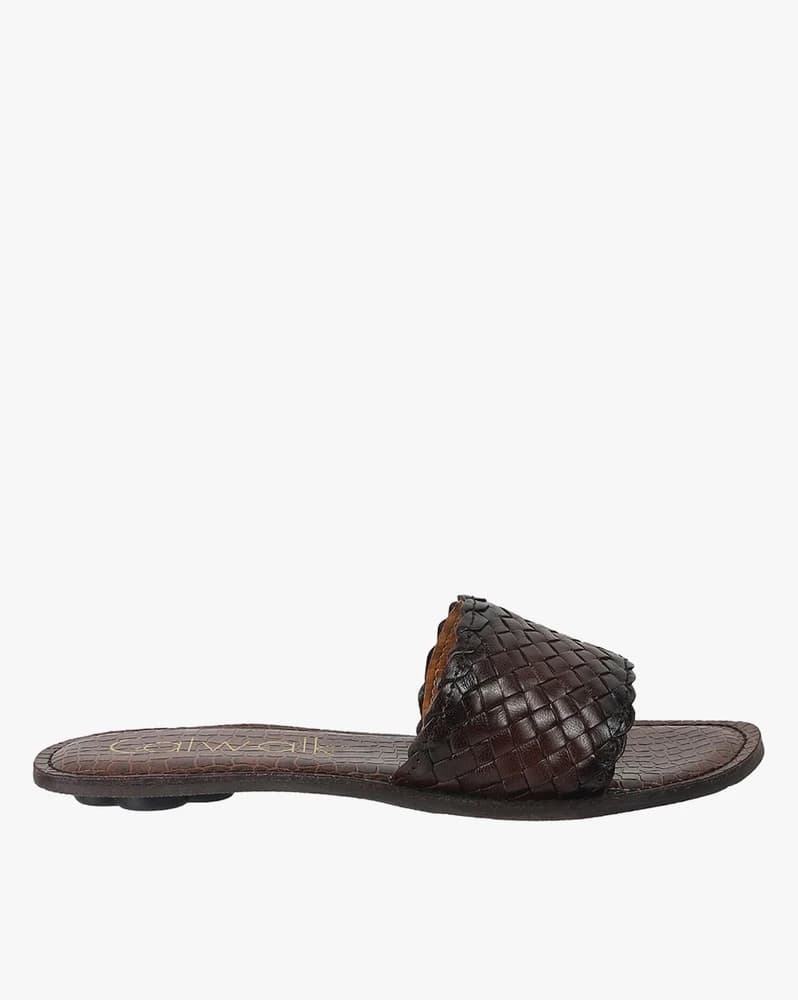 Women Basket-Weave Flat Sandals