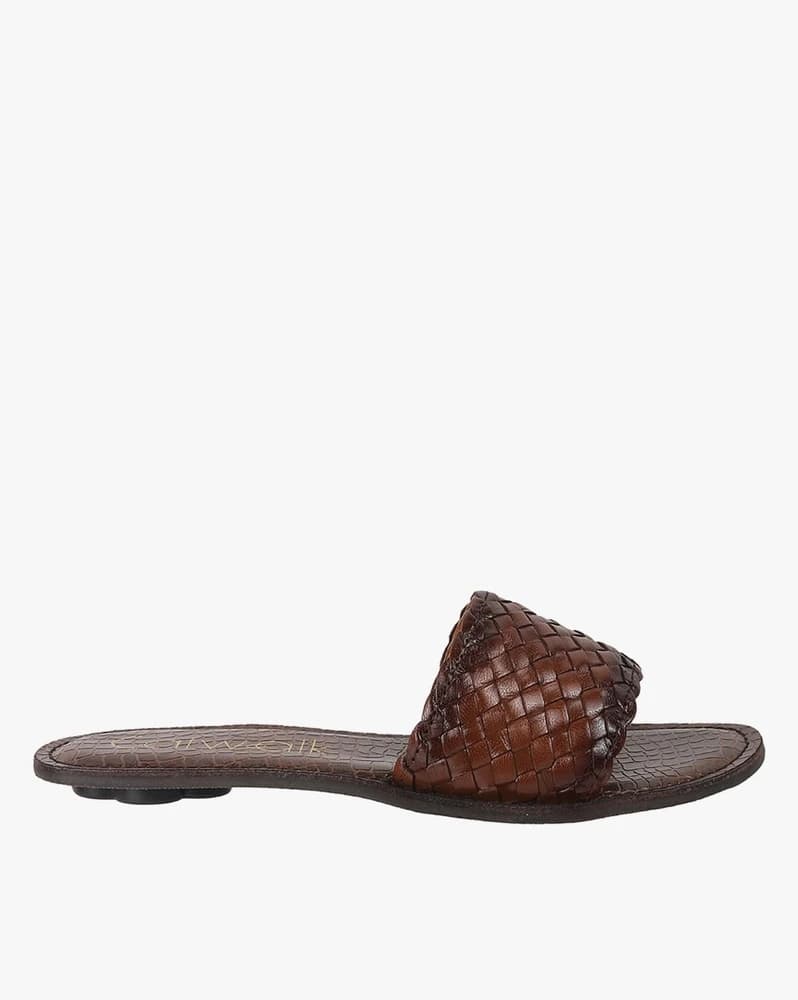 Women Basket-Weave Flat Sandals