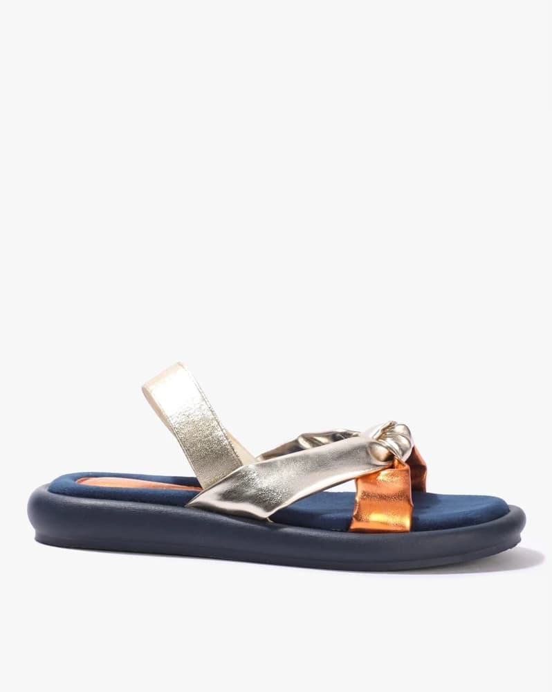 Women Twist-Knot Slingback Flat Sandals