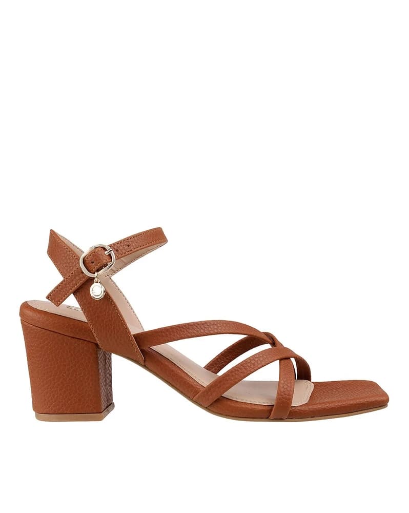Women Criss-Cross Ankle-Strap Chunky-Heeled Sandals