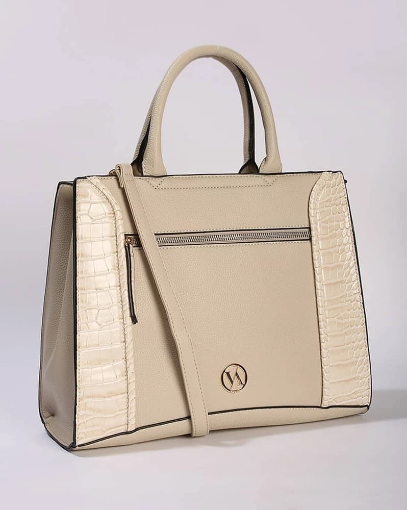 Women Panelled Shoulder Bag with Detachable Strap