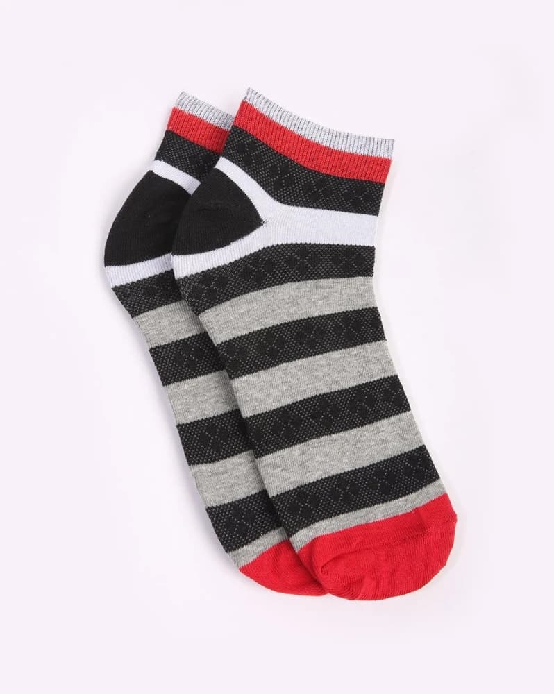 Men Pack of 3 Striped Ankle-Length Everyday Socks