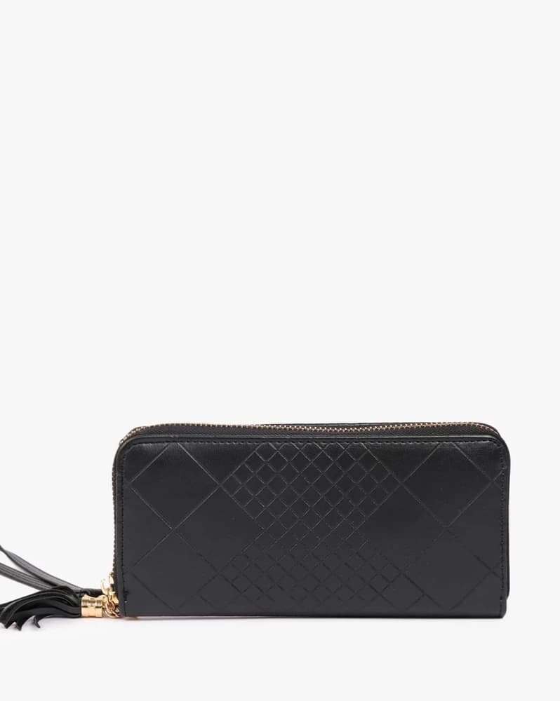 Geometric Patterned Zip-Around Wallet