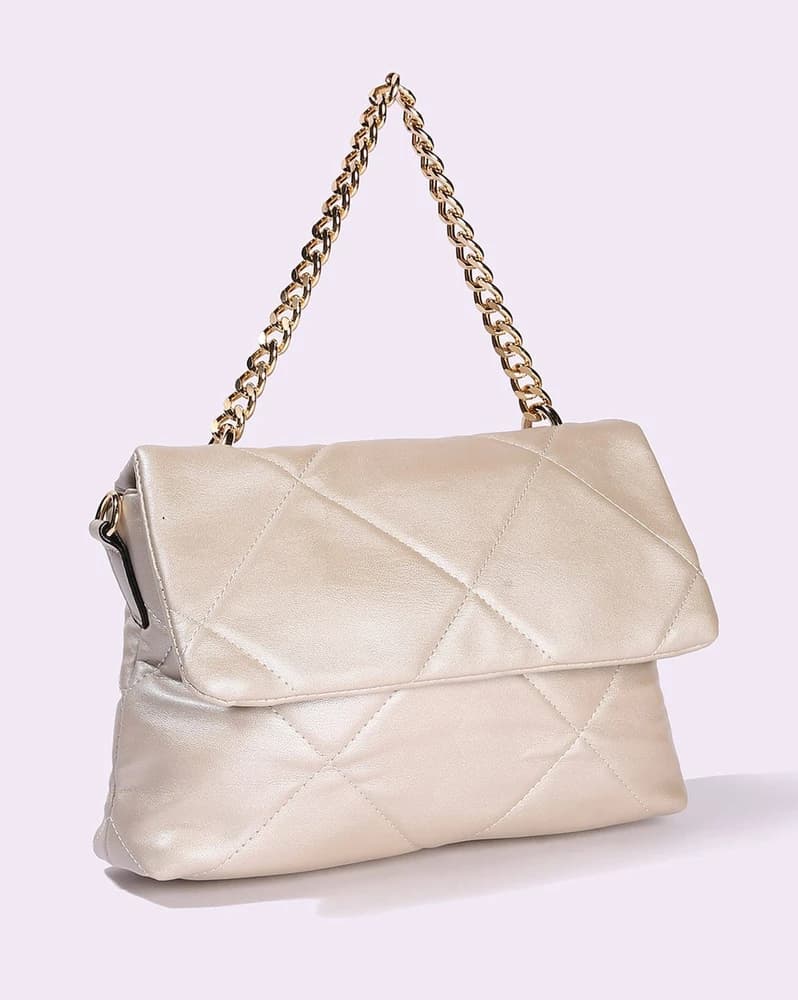 Women Quilted Sling Bag with Detachable Strap