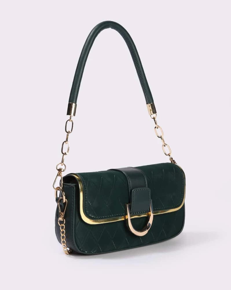 Women Shoulder Bag with Metal Logo
