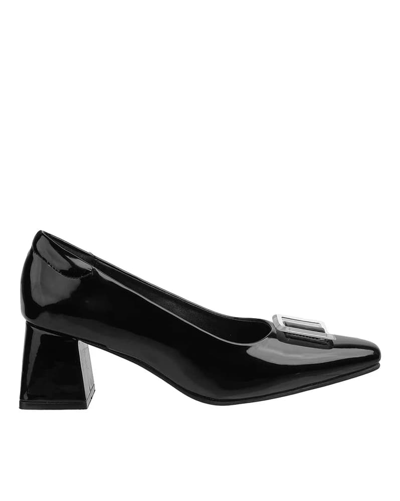 Women Block Heels with Metal Accent