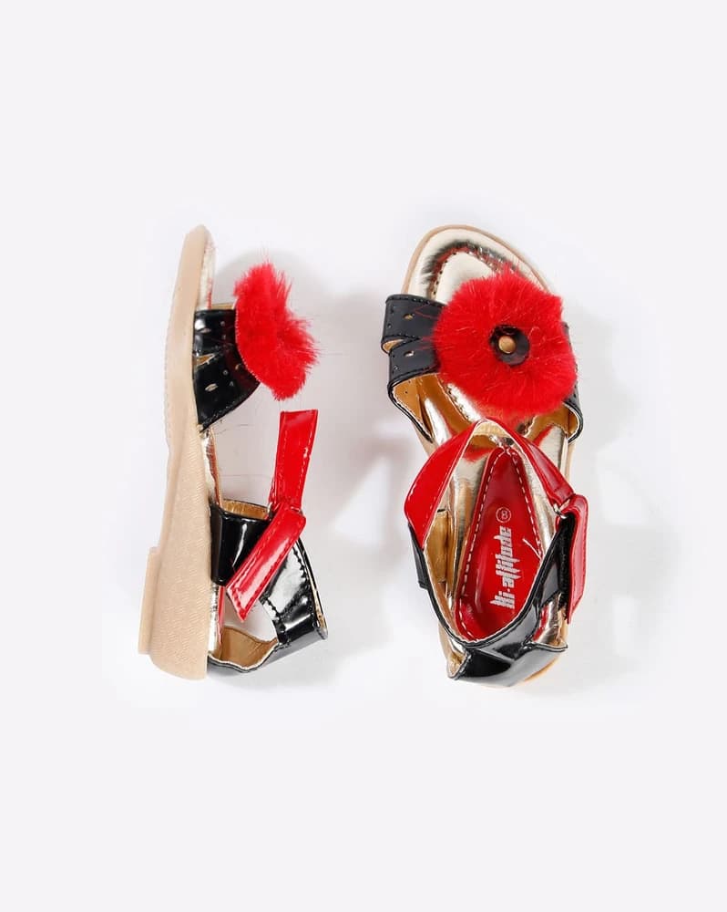Metallic Sandals with Buckle Closure