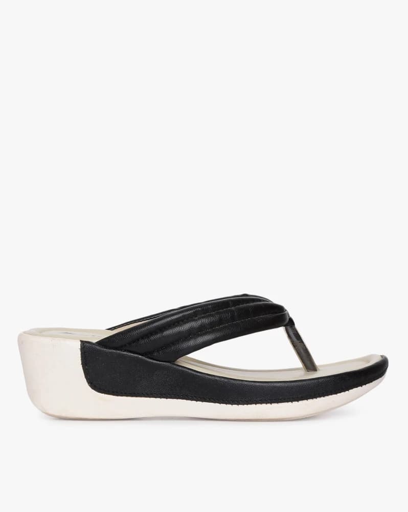 Panelled Thong-Strap Heeled Sandals