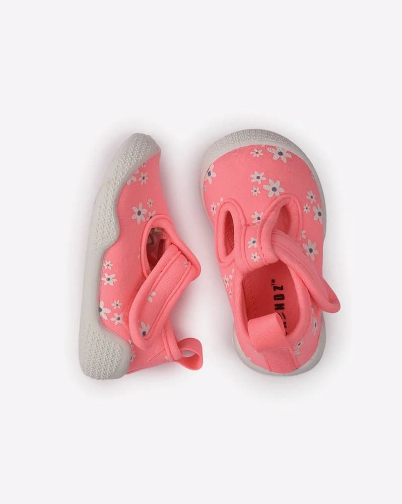 Floral Slip-On Shoes with Velcro Closure