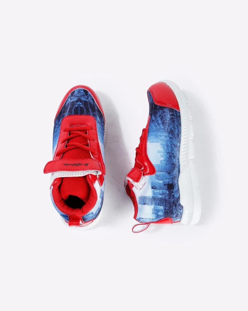 Printed Casual Shoes with Velcro Fastening