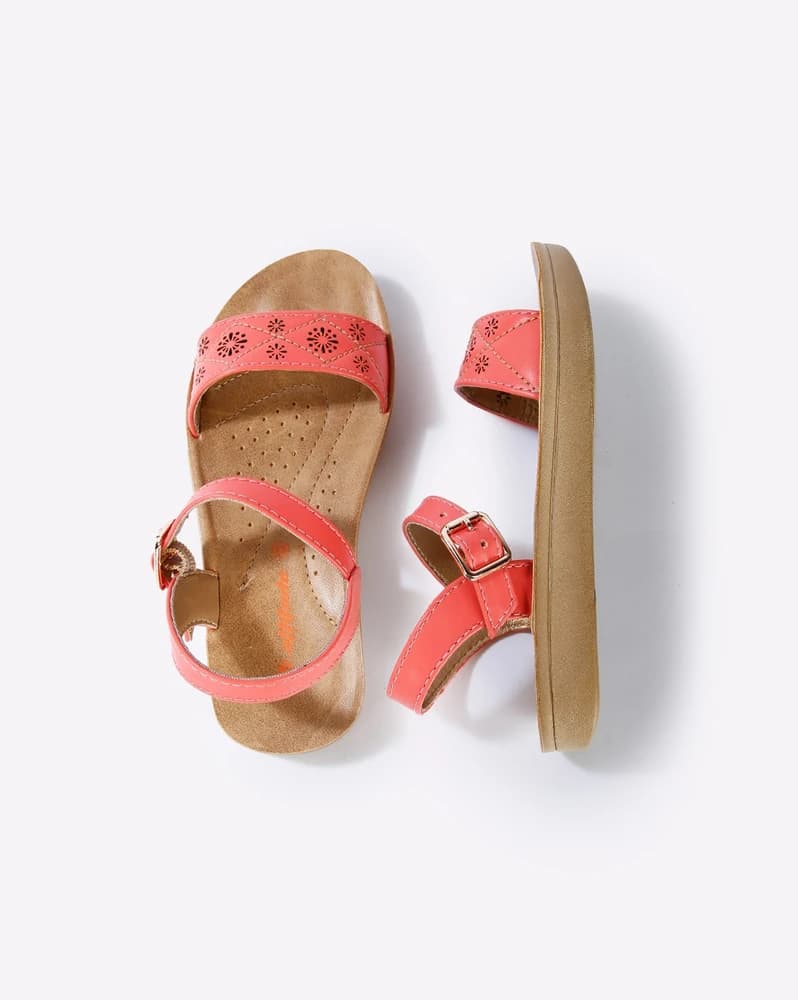 Strappy Sandals with Laser-Cuts