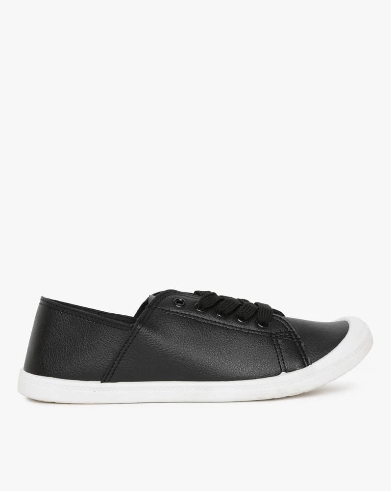 Panelled Lace-Up Casual Shoes