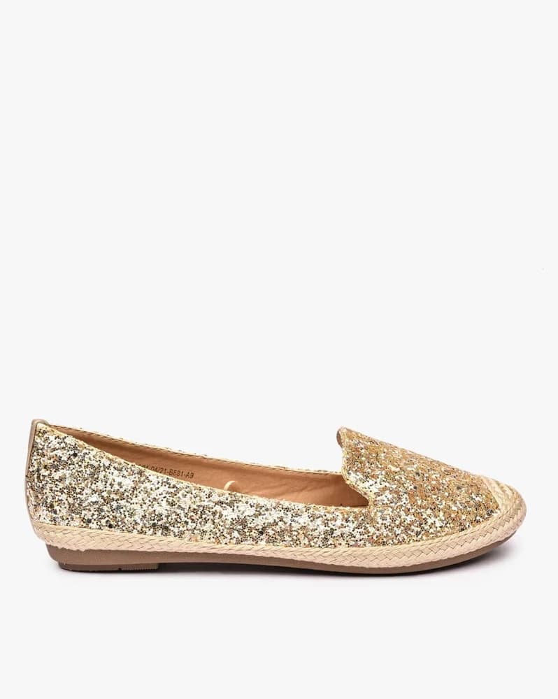 Glittery Slip-On Shoes with Braided Accent