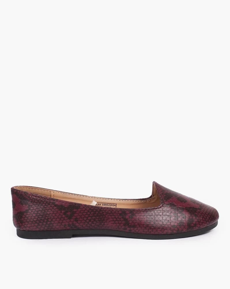 Reptilian Print Slip-On Ballerinas
