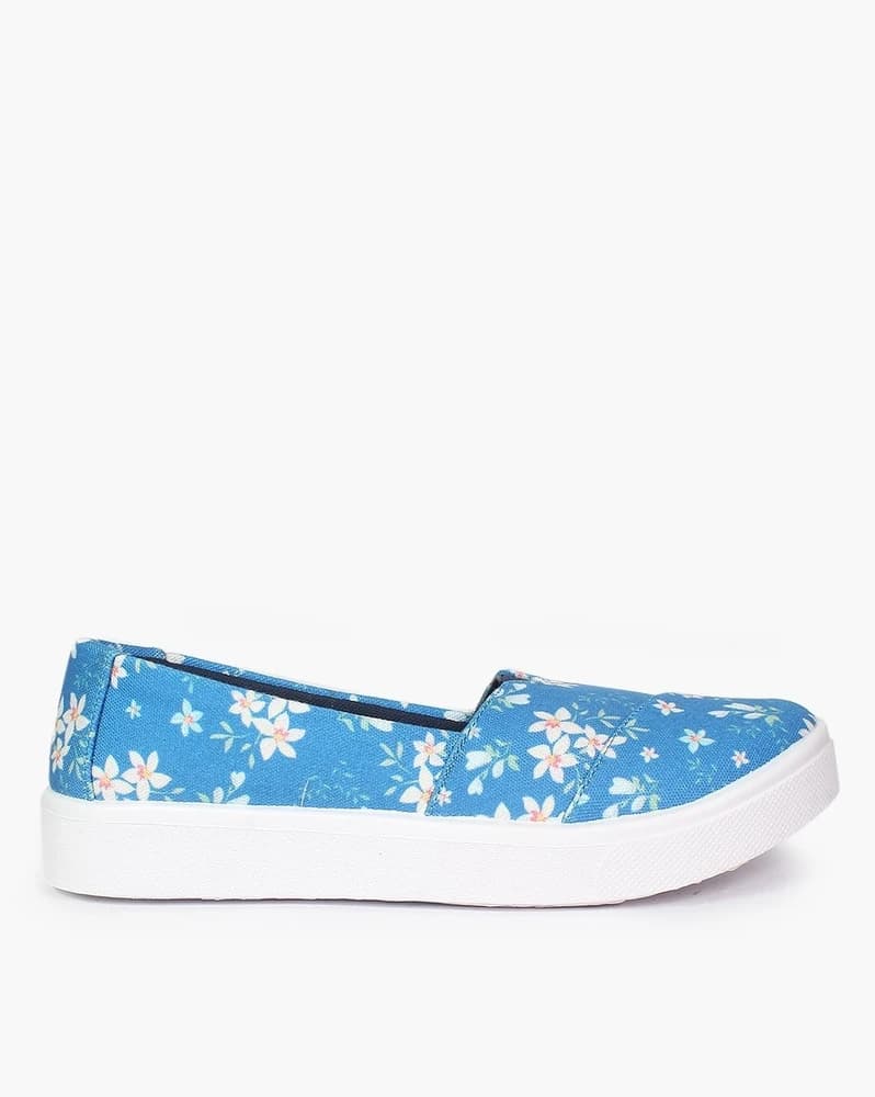 Women Floral Print Slip-On Ballerinas