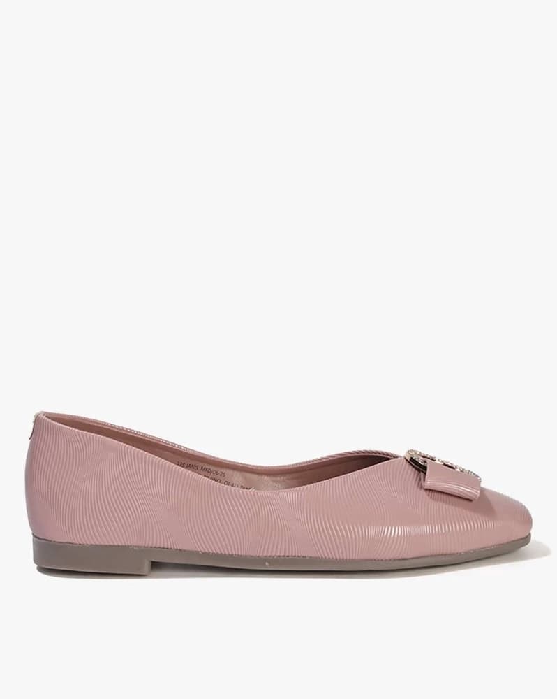 Women Square-Toe Ballerinas with Embellished Accent