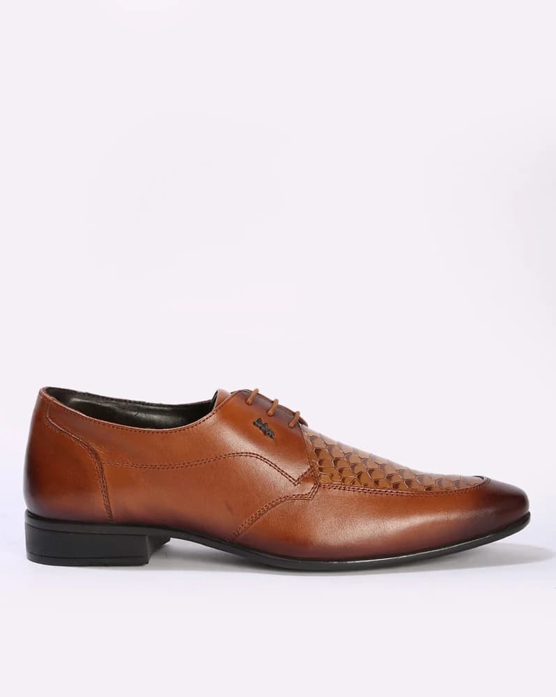 Men Reptilian Pattern Leather Lace-Up Shoes
