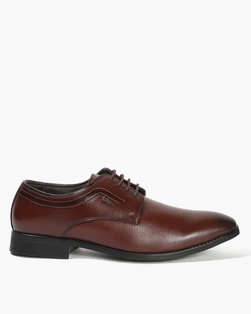 Men Leather Lace-Up Formal Derbys