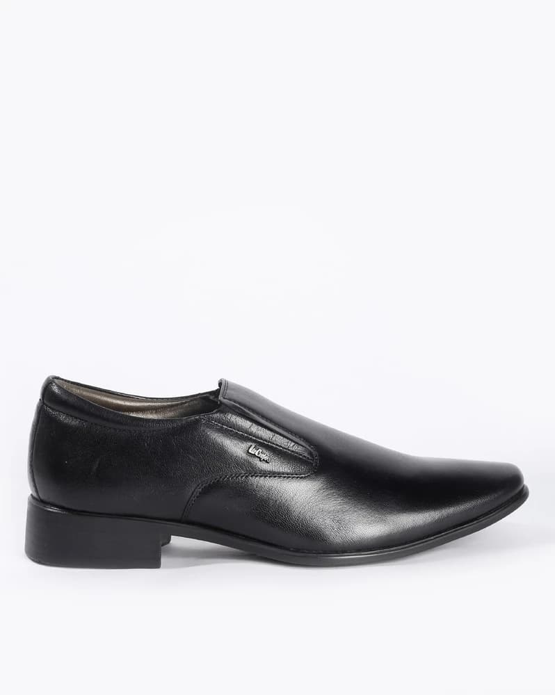 Leather Pointed-Toe Slip-On Shoes