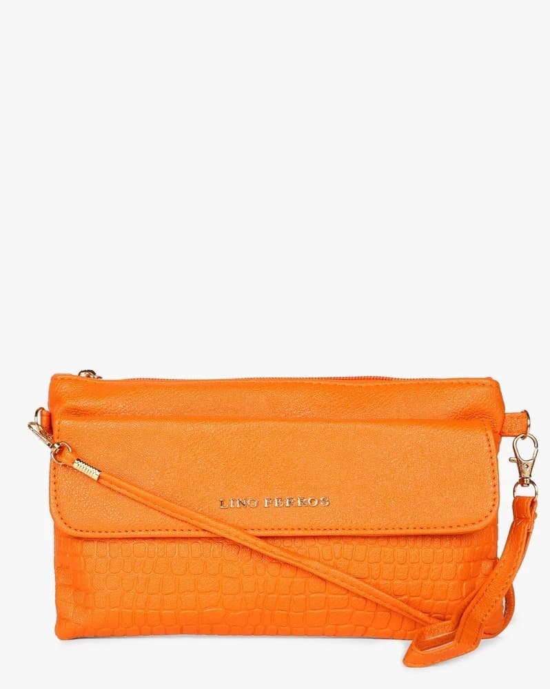 Textured Sling Bag with Detachable Shoulder Strap