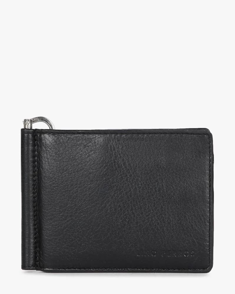 Leather Bi-Fold Wallet with Money Clip