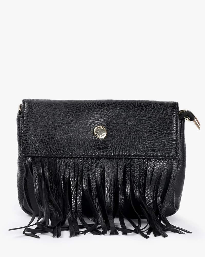 Fold-Over Sling Bag with Fringes