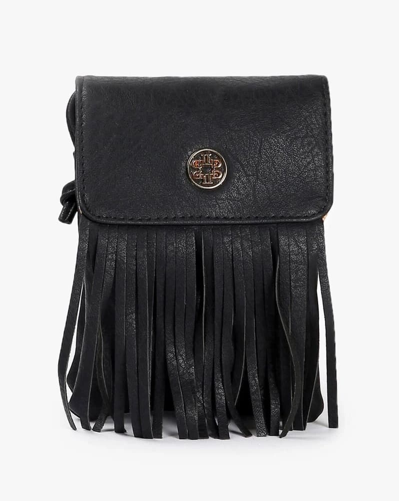 Fold-Over Sling Bag with Fringes