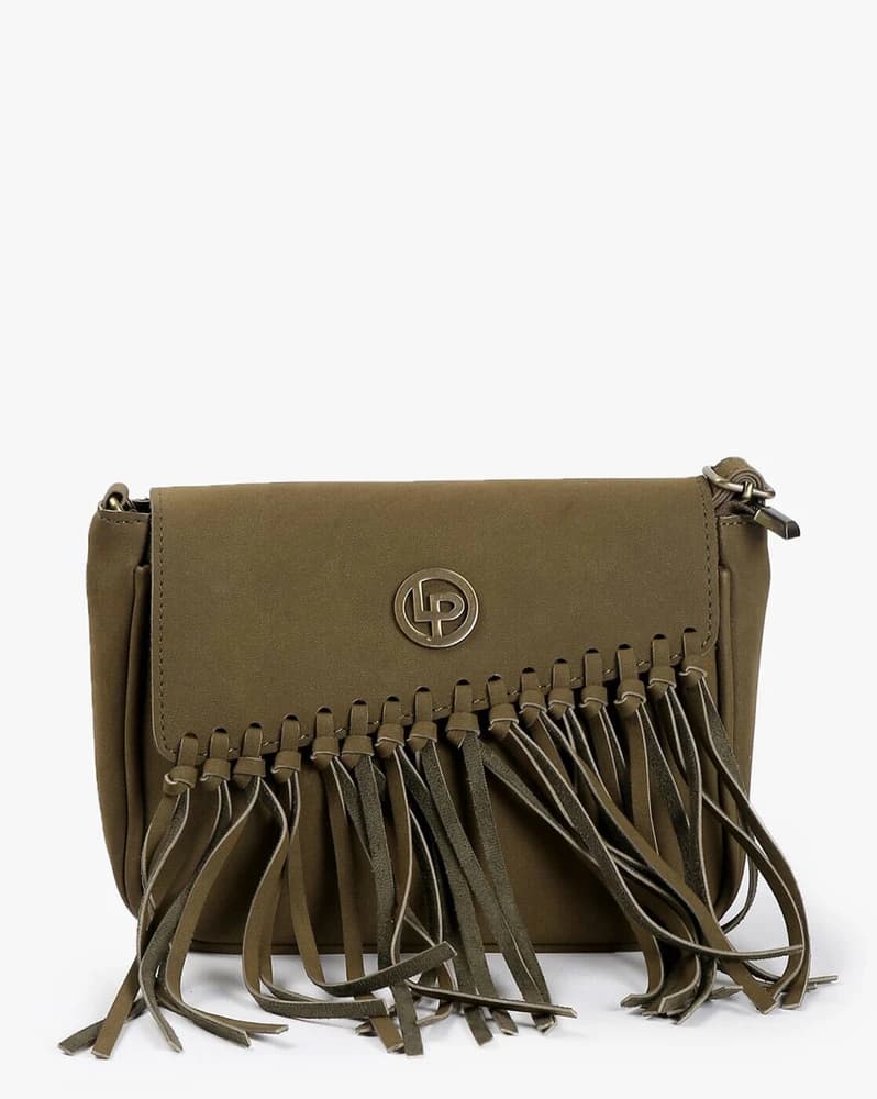 Fold-Over Sling Bag with Fringes