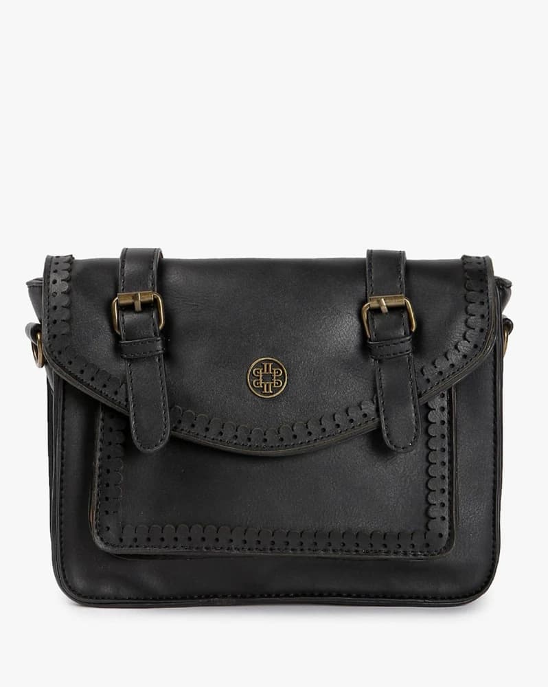 Textured Sling Bag with Detachable Strap
