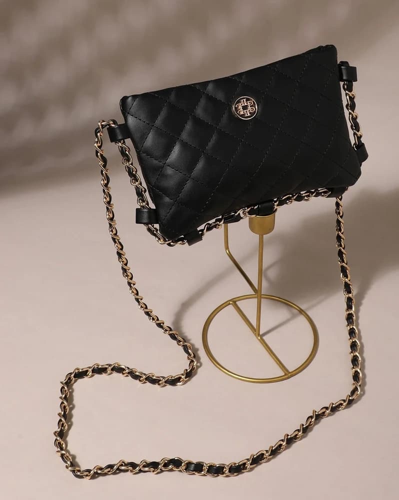 Quilted Sling Bag with Chain Strap