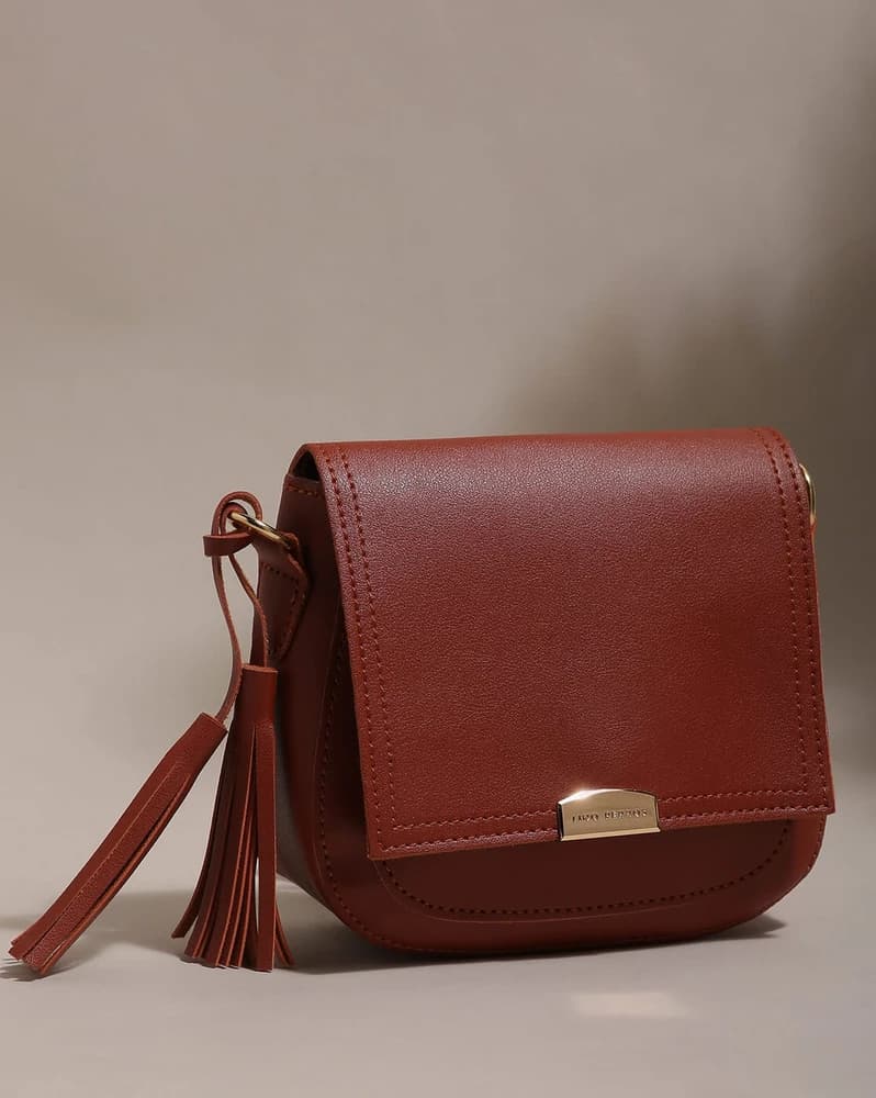 Women Sling Bag with Brand Metal Accent