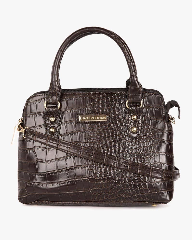 Textured Handbag with Detachable Sling