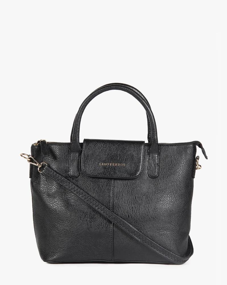 Textured Leatherette Handbag