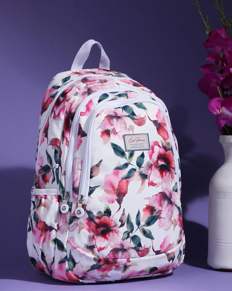 Floral Print Backpack with Branding