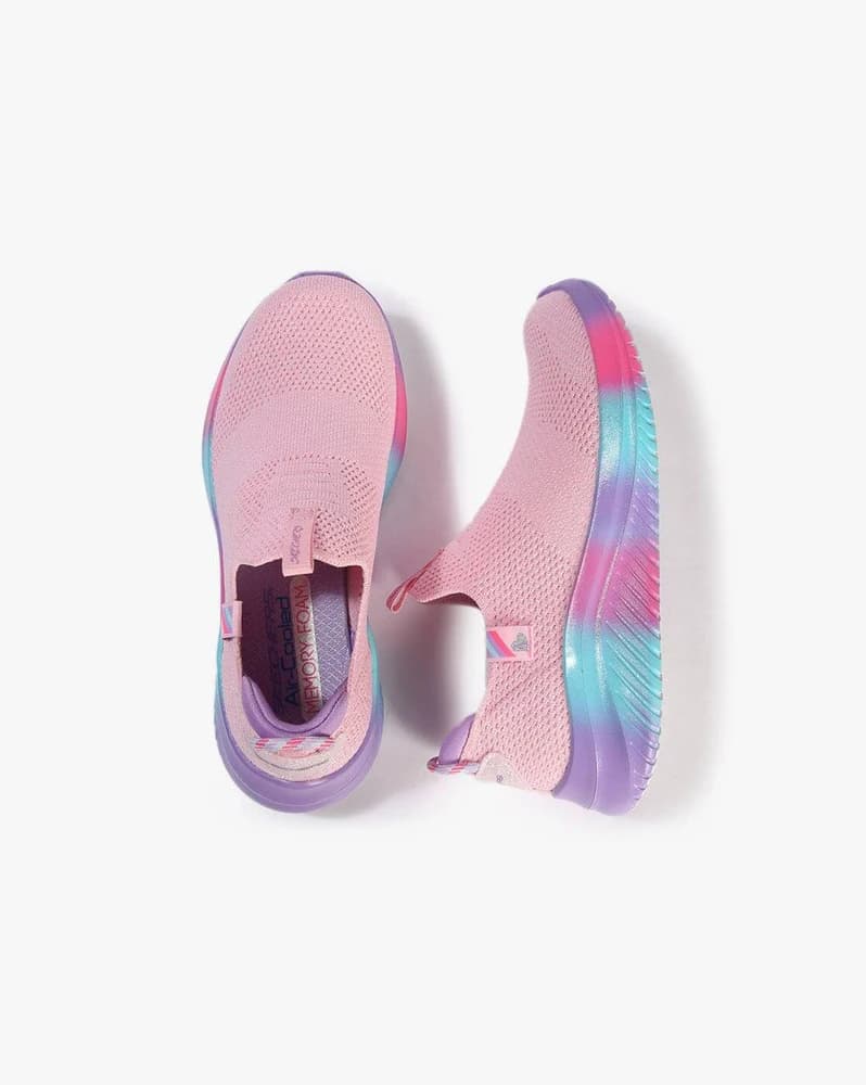 Girls Patterned Low-Top Heeled Slip-On Shoes