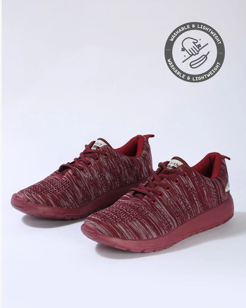 Washable Lace-Up Sports Shoes with Mesh Panelling