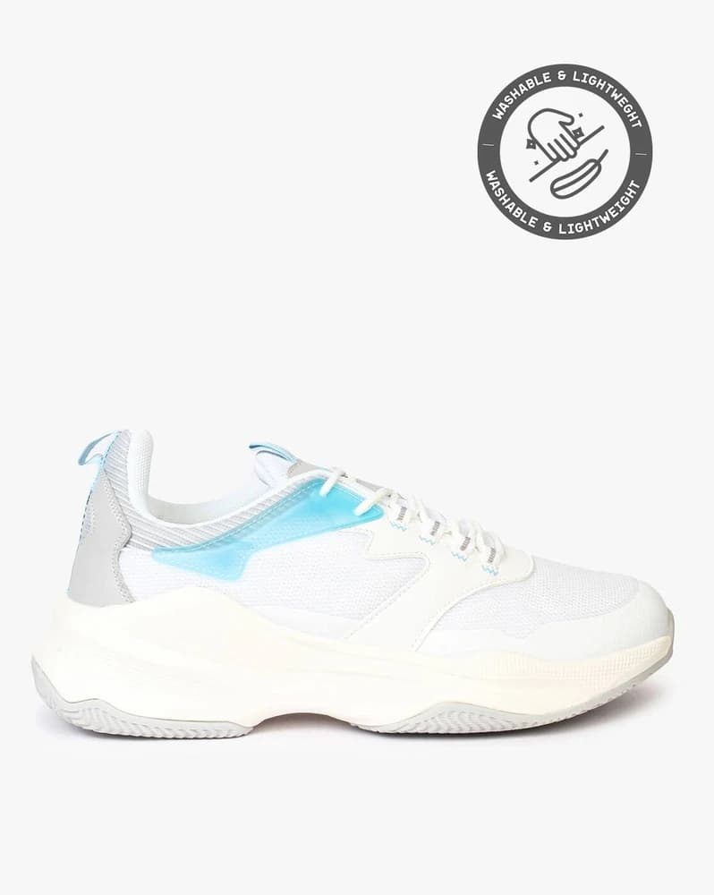 Panelled Lace-Up Sports Shoes