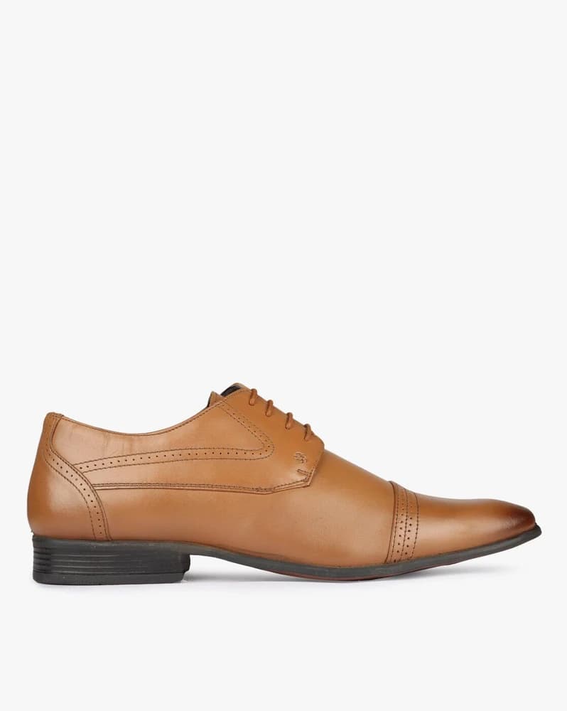 Panelled Derby Shoes with Toe-Cap