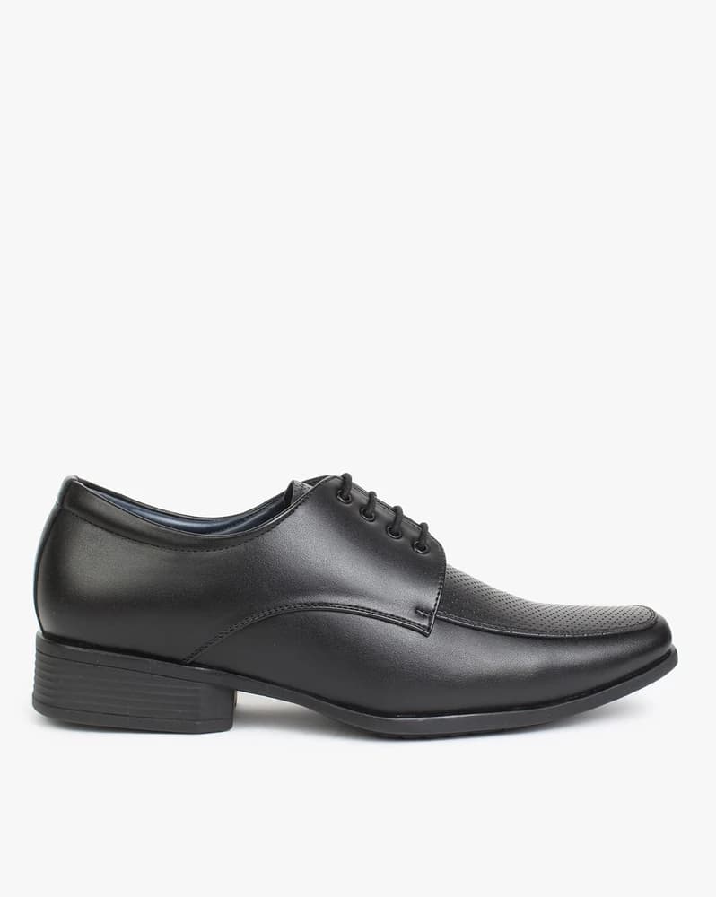 Perforated Square-Toe Derby Shoes